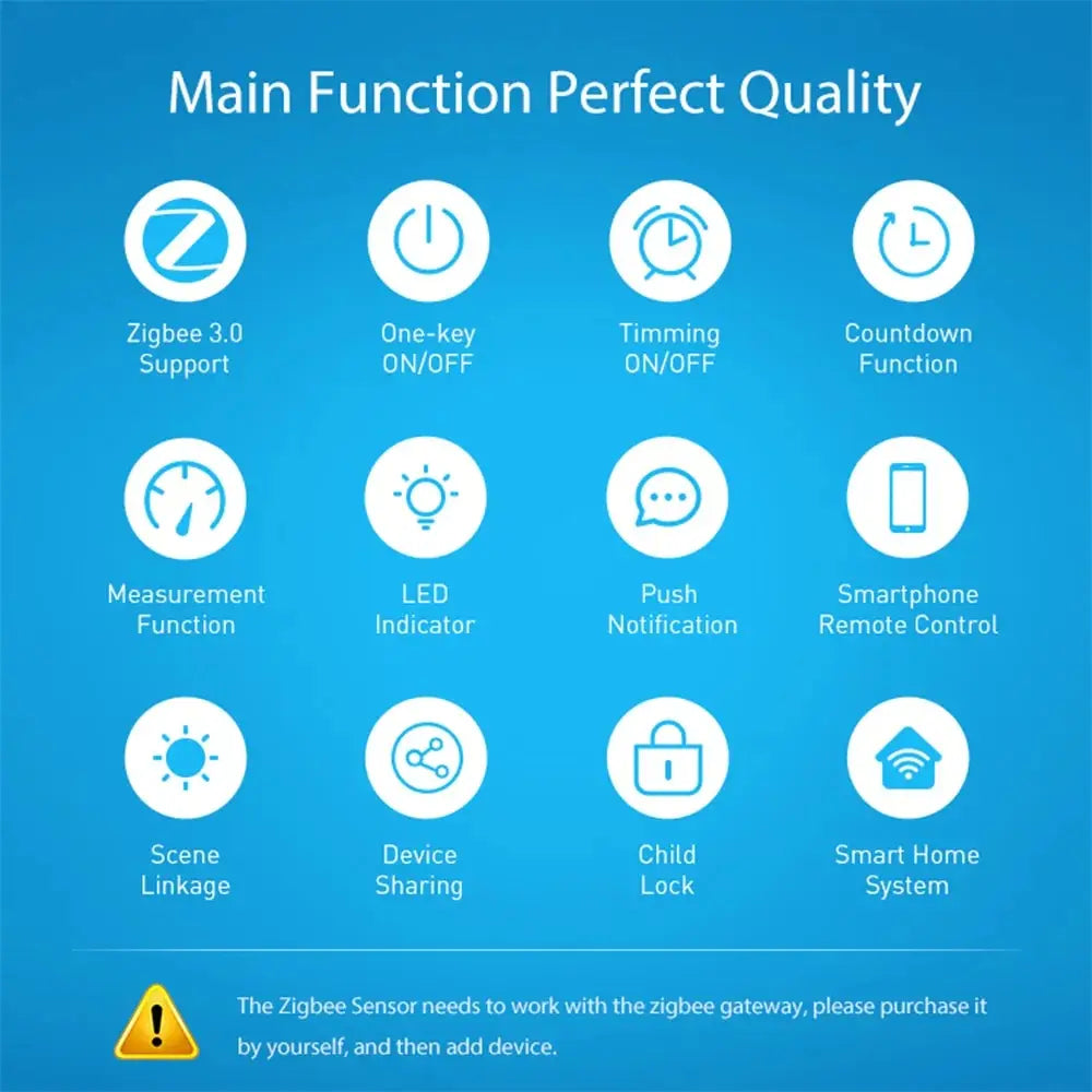 Haozee Smart Zigbee Plug Socket 3680W 16A Power Energy Monitoring Timer Switch EU Outlet Home Assistant Zigbee2mqtt