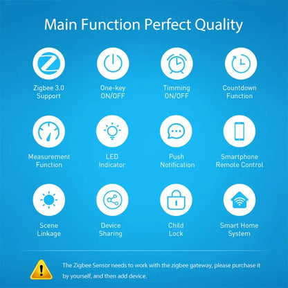 Haozee Smart Zigbee Plug Socket 3680W 16A Power Energy Monitoring Timer Switch EU Outlet Home Assistant Zigbee2mqtt