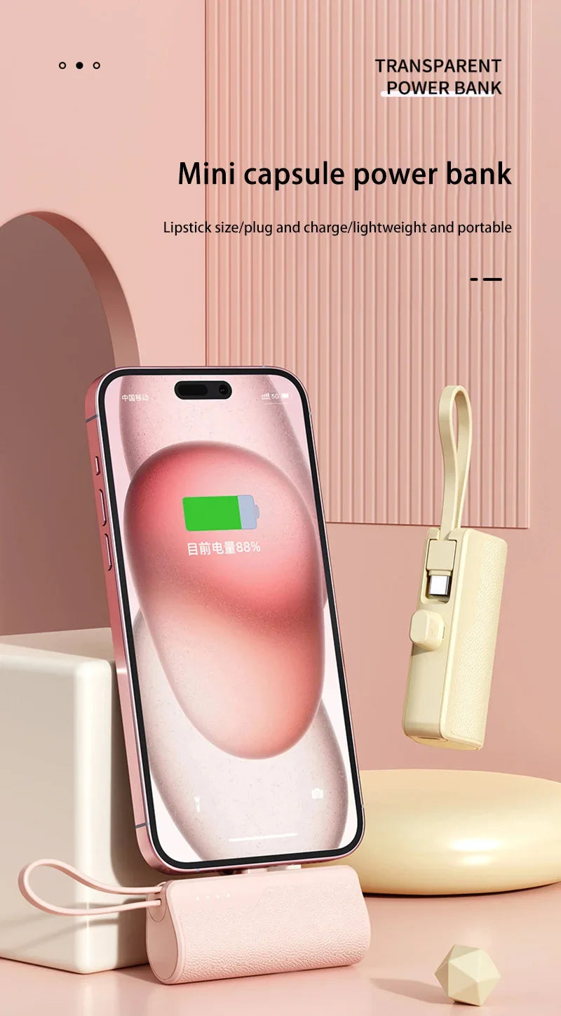 Xiaomi Power Bank 50000mAh Pocket Power Bank Portable Capsule Power Bank Fast Charging External Battery for iPhone Samsung