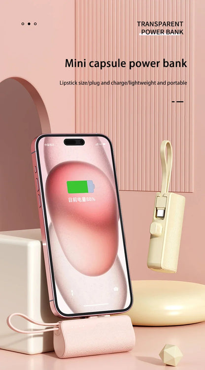 Xiaomi Power Bank 50000mAh Pocket Power Bank Portable Capsule Power Bank Fast Charging External Battery for iPhone Samsung