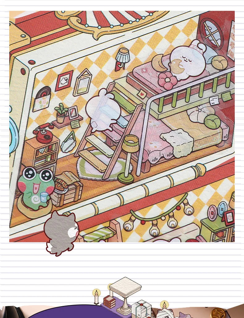 Creative Design Landscaping Sticker for Student Cute Cartoon Magic 3D Stack Scene Scrapbook Sticker Sweet Student Supplies