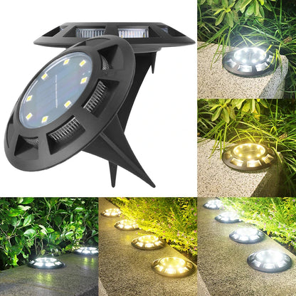 Solar Ground Light with Smart Light Sensor, LED Path Lights for Garden Yard Stairs