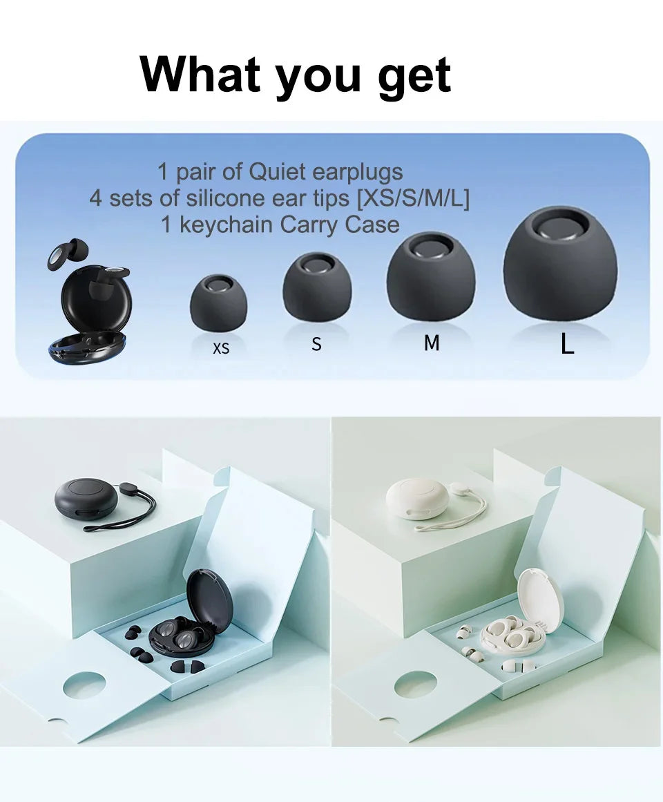 Quiet Ear Plugs for Sleeping Noise Reduction Super Soft Reusable Hearing Protection Anti noise earplugs for Concerts Travel Work