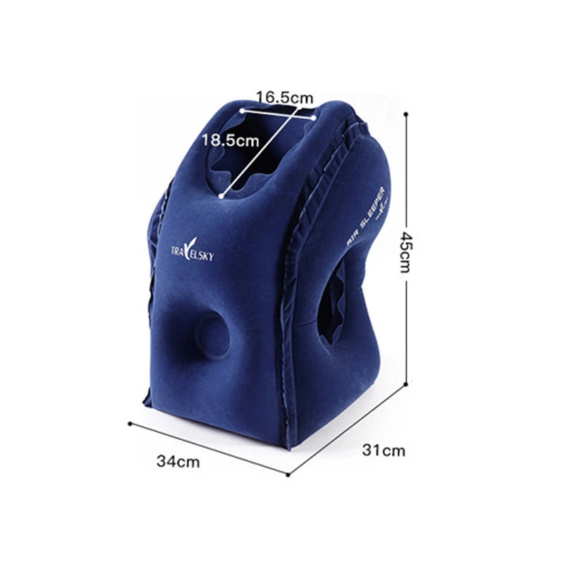 Inflatable Travel Pillow Travel Accessories For Long Haul Flights,Cars,Buses,Trains,Office Napping Sleeping Gray