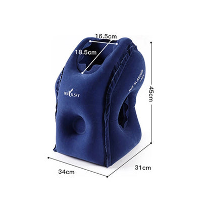 Inflatable Travel Pillow Travel Accessories For Long Haul Flights,Cars,Buses,Trains,Office Napping Sleeping Gray