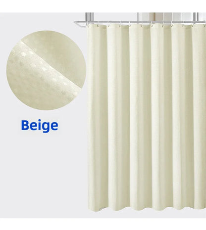 Plain Waffle Waterproof and Mildew-proof Polyester Shower Curtain, Bathroom Curtain, Bathroom Partition Curtain, Shower Curtain