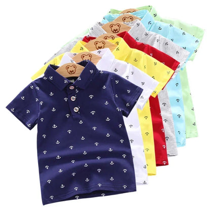 2025 Summer Baby Boys Shirts Short Sleeve Lapel Clothes for Girls Cotton Breathable Kids Tops Outwear 12M-5Y