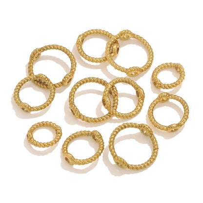 10pcs Stainless Steel 6 8 10mm Twisted Texture Round Jump Ring Personalized Fashion DIY Jewelry Accessories Wholesale