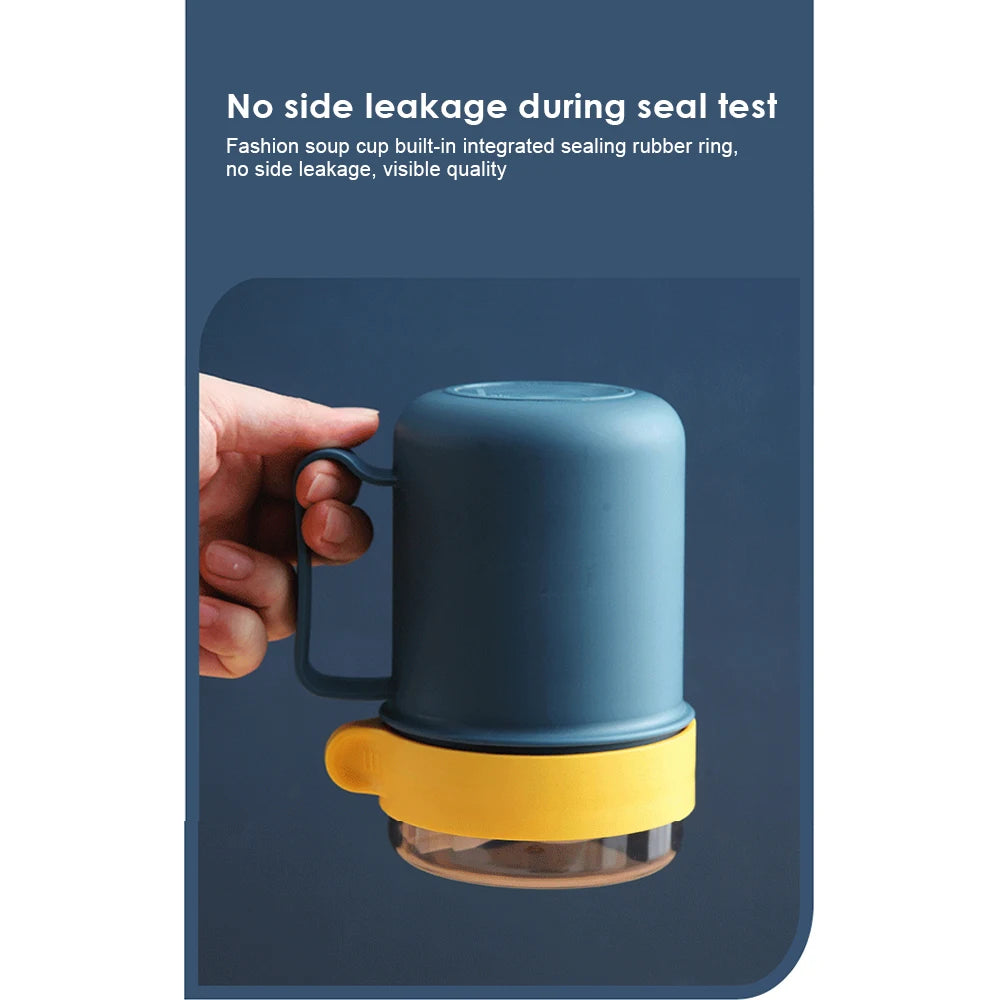 500ml Portable Breakfast Cup Multifunction Oatmeal Nut Yogurt Mug Snack Cup Microwave with Lid Spoon Creative Soup Cup