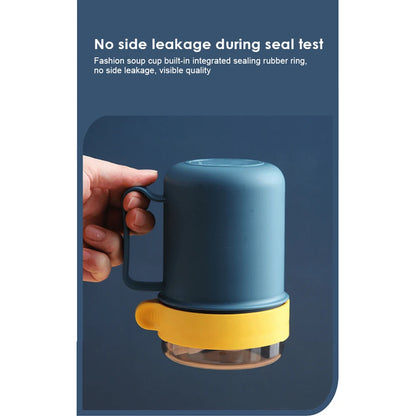 500ml Portable Breakfast Cup Multifunction Oatmeal Nut Yogurt Mug Snack Cup Microwave with Lid Spoon Creative Soup Cup