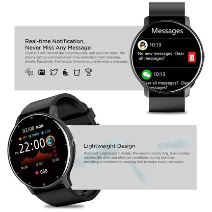 Fashion Men's Smart Watch Full Touch Screen Sports Fitness Tracker IP68 Waterproof Bluetooth Smartwatch for Men Women Smartphone