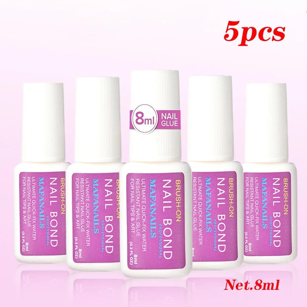 10g Nail Glue For Nail Tips Strongest Press On Nails (2/3/7/8/10ml) Nail Bond Brush On Nail Glue For For Acrylic Tips Nail Glue