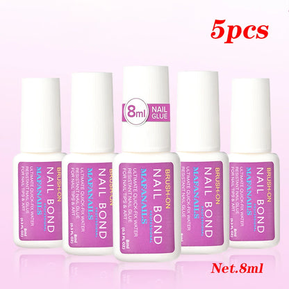 10g Nail Glue For Nail Tips Strongest Press On Nails (2/3/7/8/10ml) Nail Bond Brush On Nail Glue For For Acrylic Tips Nail Glue