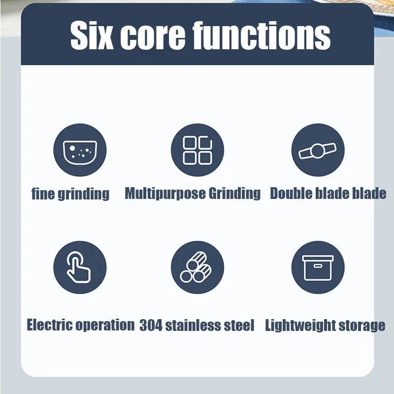 Coffee Bean Grinder Baby Food Maker Electric Kitchen Cereal Chopper New Gift 8 Blade Coffee Grinder Portable Washable Blender