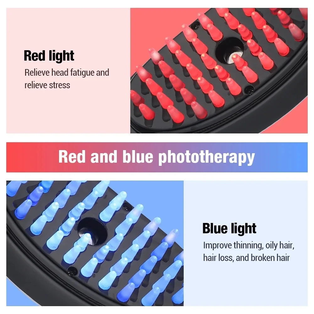 Electric Spray Massage Comb,Scalp Massager Head Meridian Massager Anti Hair Red and Blue Light Nourishing Scalp