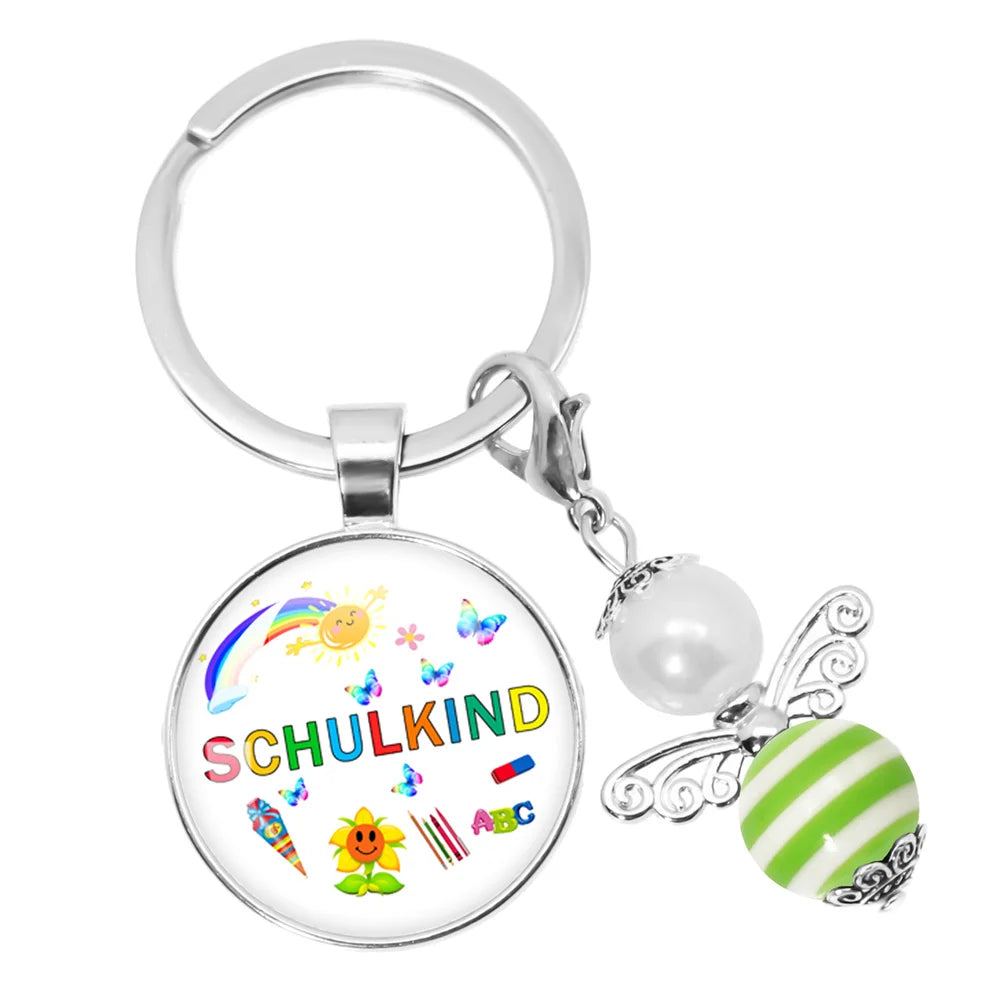 School Child Enrollment Cute Girl Gift Guardian Angel Keychain School Child School Bag School Lucky Charm