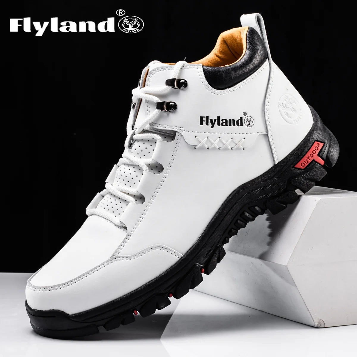 FLYLAND Fashionable  Ankle Boots Men Casual Sneakers Work Office Shoes