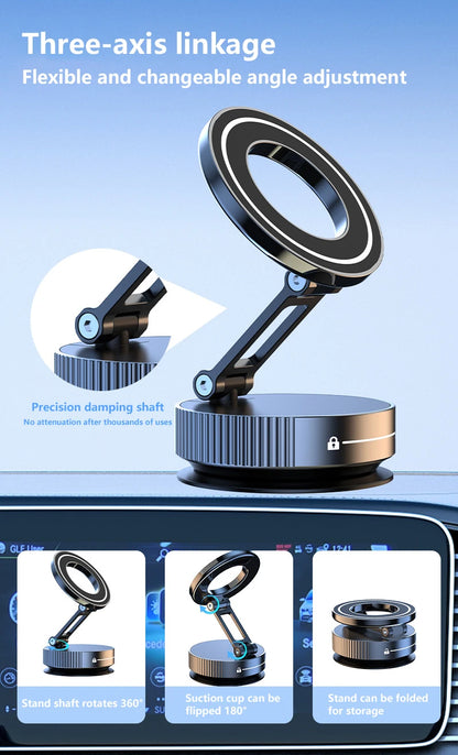 Xiaomi Car Mount Vacuum Magnetic Holder Foldable Strong Suction Stand For Cell Phone For iphone 16 15 12 13 14 Live Streaming