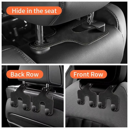 2 in 1 Car Back Seats Hook Storage Organizer Double Hook Car Headrest Hooks Strong Load-Bearing Hanging Auto Rear Seats Hanger