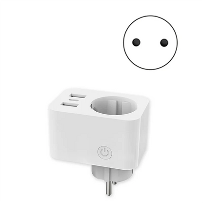 ABUO-Tuya Smart Plug Voice Control Wi-Fi Sockettimer Remote Control Energy Monitor EU Plug