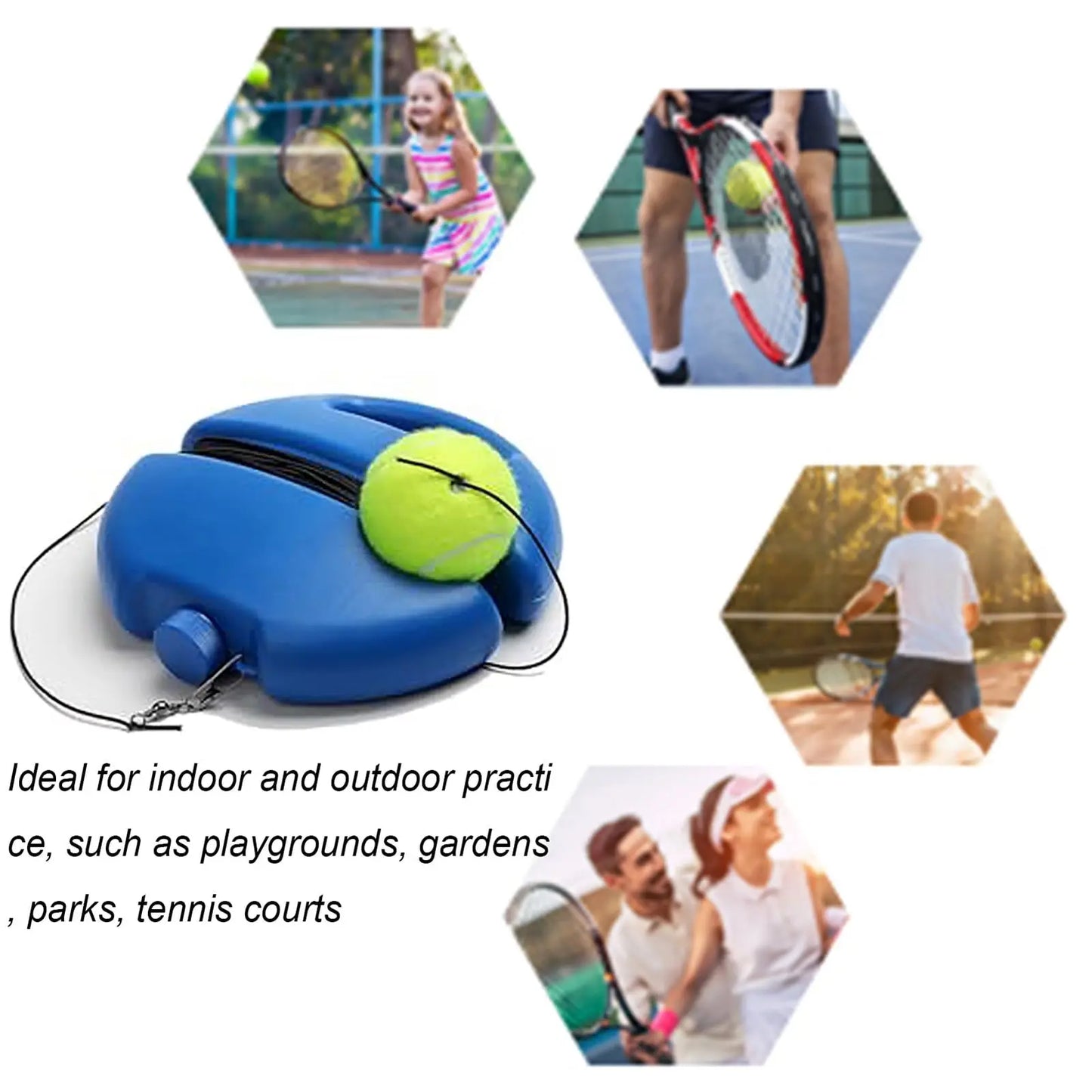 Tennis Trainer Single Base Training Durable Ground High Elastic Tennis Rope Adult Outdoor Sports Training Supplies