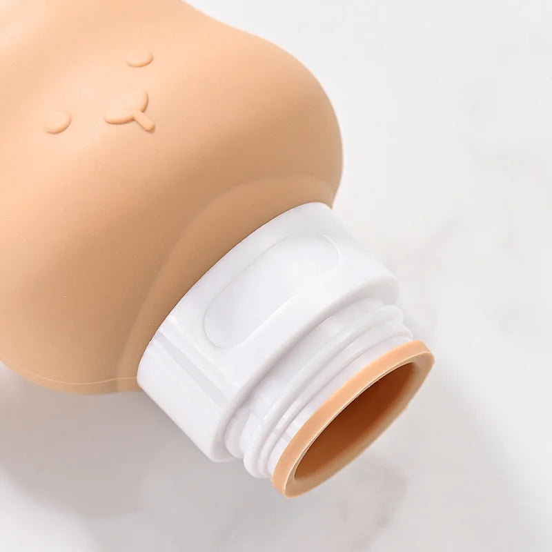 Cute Bear Travel Bottles Leak Proof Portable Mini Refillable Squeezable Containers for Shampoo Conditioner Lotion Toiletries