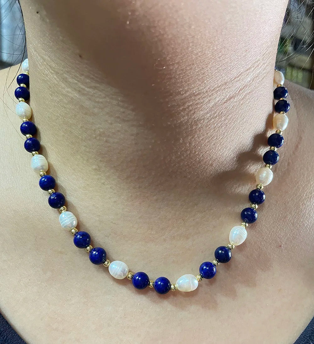 Unique design Pearl women's handmade pink colorful irregular gravel face necklace popular gift banquet party trendy charm.