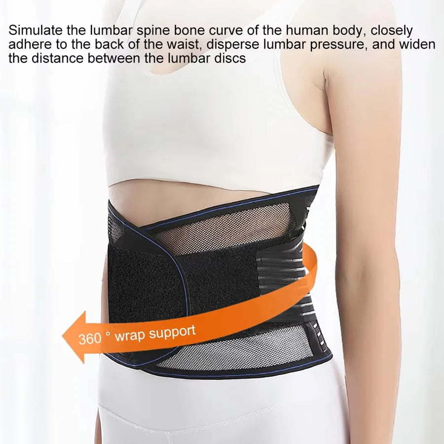 Back Brace Men Women Waist Support Beltm Breathable Adjustable Lumbar Support Belt for Herniated Disc Scoliosis Back Pain Relief