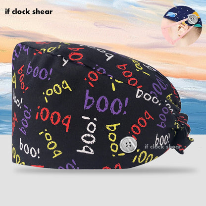 Printing Clinic Pharmacy Work Hat Dentistry Operating Room Doctor Scrubs Hats Adjustable Medical Nurse Accessories Surgical Caps
