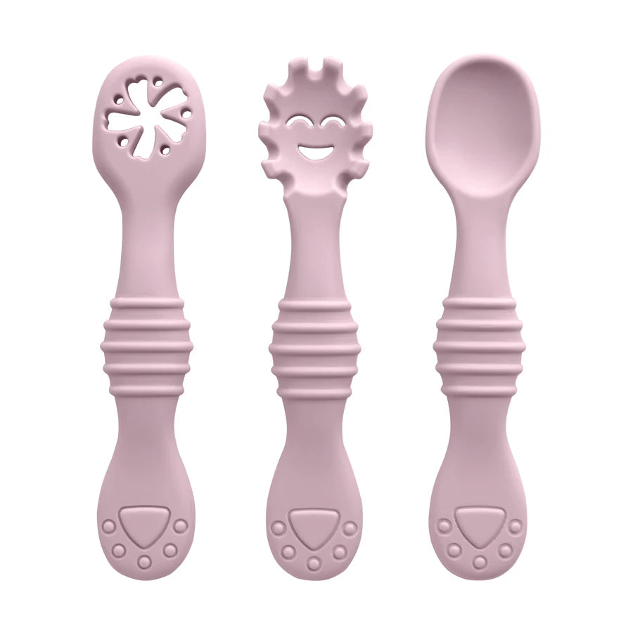 3Pcs/Set Mother Kids Baby Silicone Spoon Fork Bebeb Feeding Food Baby Stuff Toddler Learn To Eat Training Baby Items