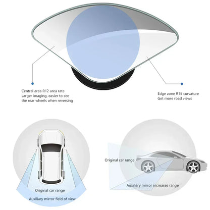 Car Mirror Wide Angle Car Blind Spot Mirrors 360° Adjustable Auxiliary Rearview Mirrors HD Frameless Small Round Mirror