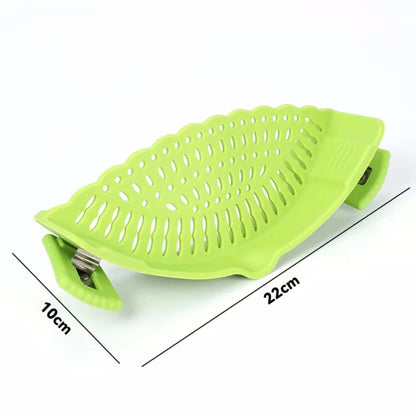 1pc Adjustable Silicone Clip-On Strainer for Pots, Pans, and Bowls - Handheld Drainer for Noodles, Pasta
