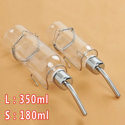 Water Bottles for Rabbit Ferret Small Bird Guinea Pigs Rats Hamster Cage Hanging Liquid Feeder for Small Animals Puppy 180/350ML