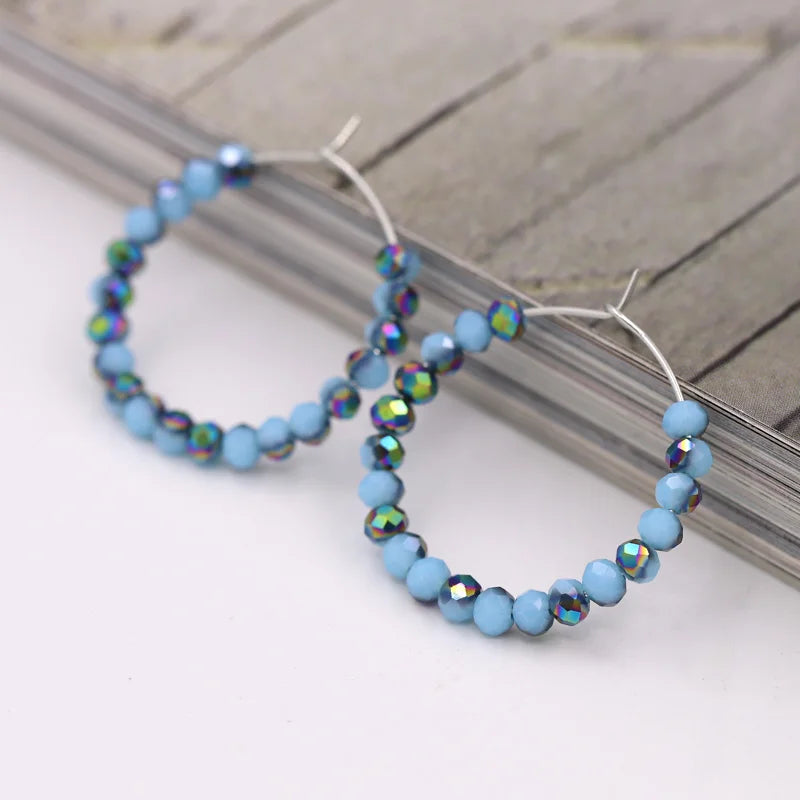 Fashion Women's Earrings Boho Colorful Crystal Beaded Earrings Jewelry Female Girls Gifts Ear Ring Accessories