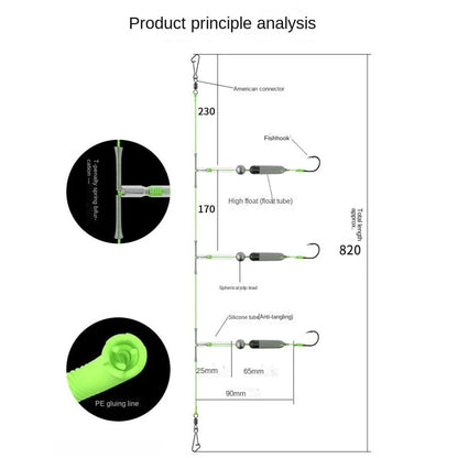 1pc 3 Hooks Fishing Hair Rigs Hook Iseni hook barb Carp Fishing Hook Suspension Anti Bottom Carp Rigs Fishing Lure
