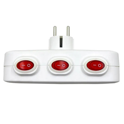 EU Electrical Sockets With ON/OFF Switch Euro Mounted 1 To 3 Way Germany Standard Extensions Adapter Power Plug Socket ﻿