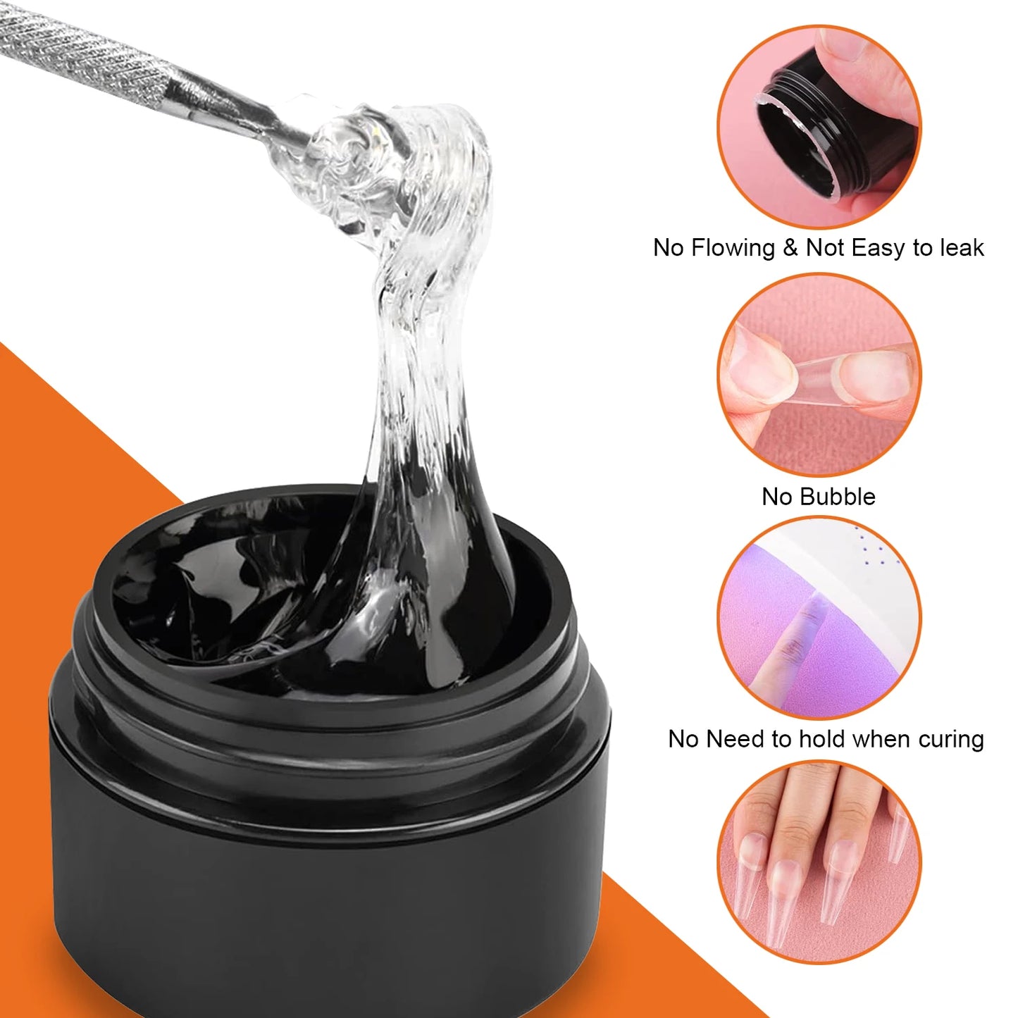 8g Multifunctional Solid Nail Tips Gel - Non-Stick Hand Nail Gel Rhinestone Gel Glue For DIY Manicure At Home