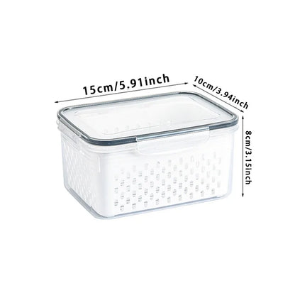 Refrigerator Storage Box Fridge Organizer Fresh Vegetable Fruit Boxes Drain Basket Containers Pantry Kitchen