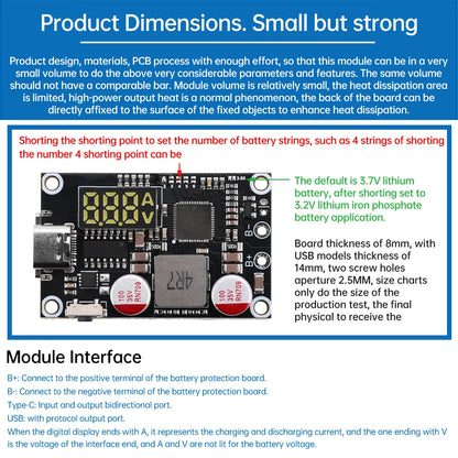 45W PD Mobile Phone Power Bank Charge Type-C USB Boost Charger Circuit Board Power Supply Accessory