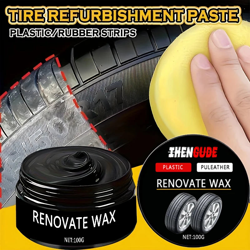 1 Piece 100g Car Repair Kit: Black Interior Wax, Dashboard, Plastic, Tire, Imitation Leather Seat Care Paste, External Plastic Renovation Paste - Comprehensive Rejuvenation Car Interior