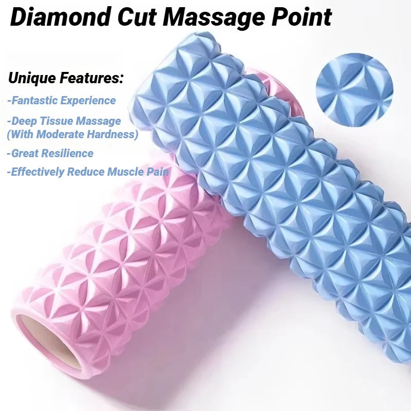 3D Diamond Foam EVA Massage Roller Hollow Yoga Column Fitness Equipment For Muscle Physiotherapy And Sports Rehabilitation Rolle