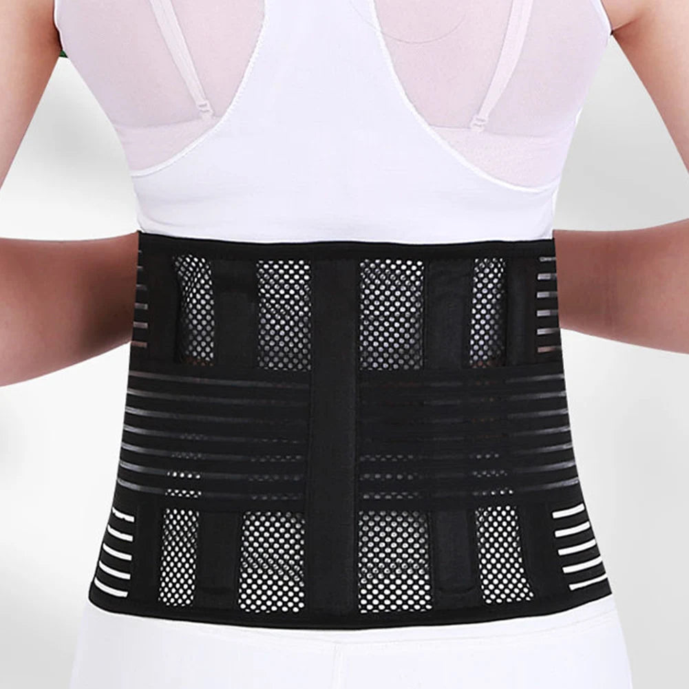 Back Brace Breathable Lumbar Support Belt Adjustable Straps Back Belt Lower Back Waist Brace for Men Women Lower Back Relief