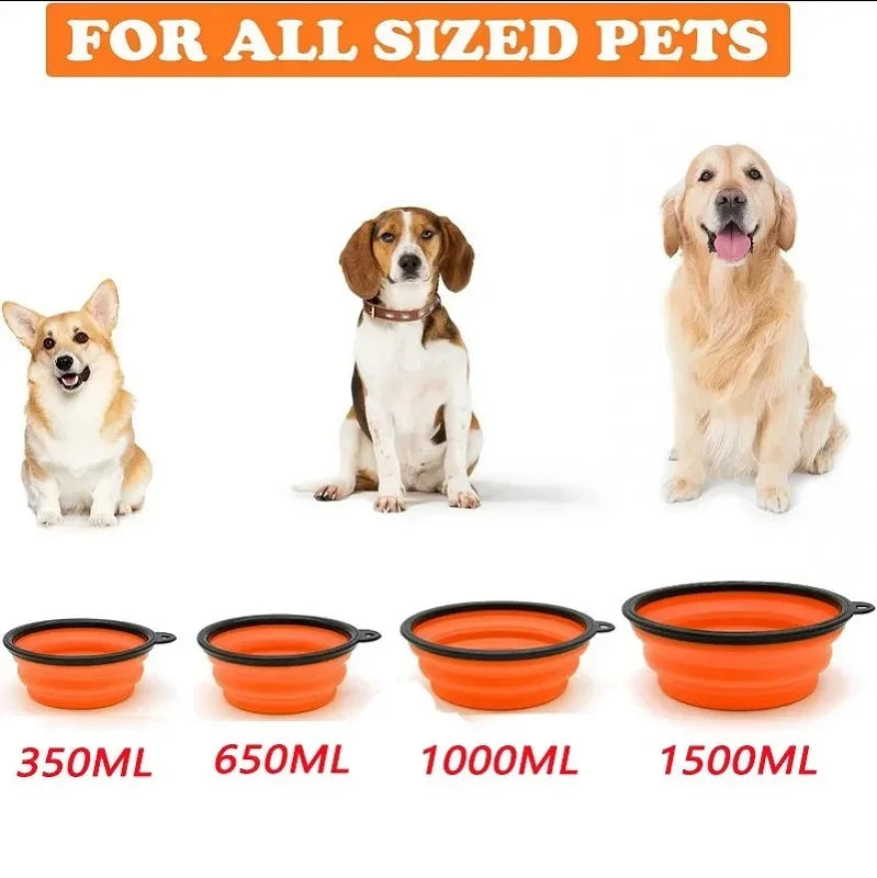 Foldable Silicone Dog Travel Bowl 1500ml Leakproof Pet Feeder for Food Water Portable Outdoor Camping Puppy Accessories Collapsi