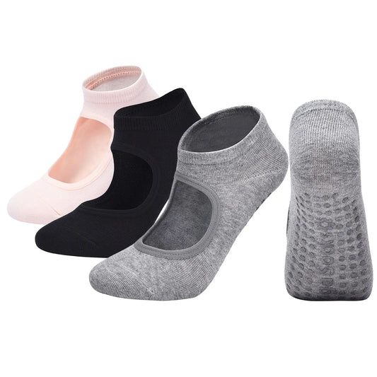 Yoga Socks Women Professional Pilates Socks Anti-Slip Breathable Backless Ankle Ladies Ballet Dance Sports Socks for Fitness Gym