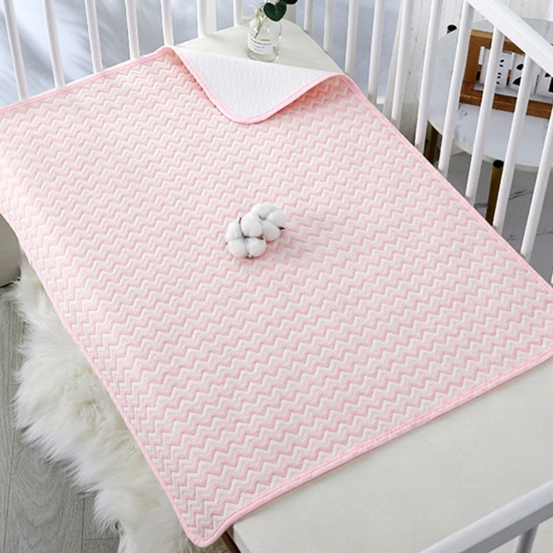 4Layer Waterproof Baby Diapering Changing Pad 70*50cm Ripple Pattern Crib Urine Mats Reusable Infant Toddler Bedding Accessories