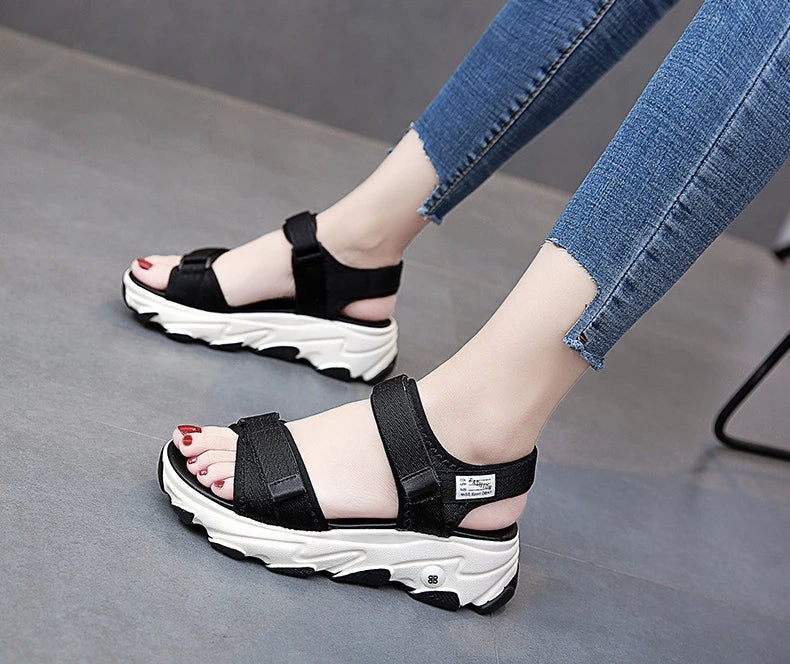 Sandals Women Shoes 2025 New Summer Sports Daddy Fashion Casual Platform Non-slip Non-Slip Peep Toe Beach Sandalias