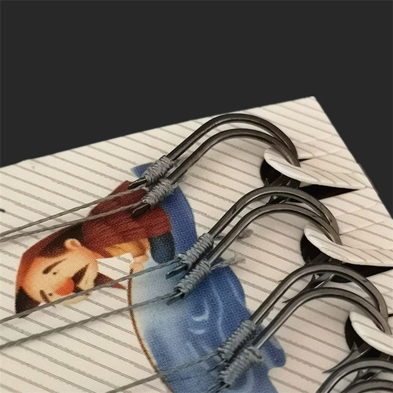 5Pack/50 Hooks Fishs Tool Tied Good Strong Horse Line Double Hook Pair Hook Fishs Hooks Fishing Gear Accessories Sub-line Hooks
