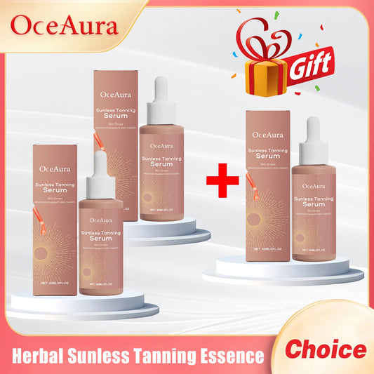 Herbal Sunless Tanning Essence Lasting Absorb Sunlight Natural Skin Sexy Protect Solarium Body Face Bronze Self Tanning Serums