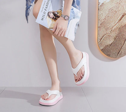 Woman Flip Flops Popular Design Shoes 2025 Trend Platform Casual Sandals Outdoor Non-slip Slippers Unique Features Flat Sandals