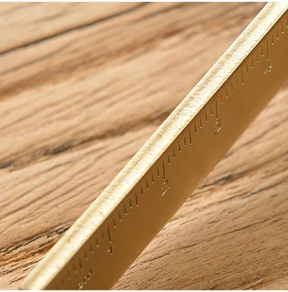 Retro Brass Straight Rulers Centimeter Inches Metal Triangle Ruler Protractor Stationery Measuring Tool School Office Supplies